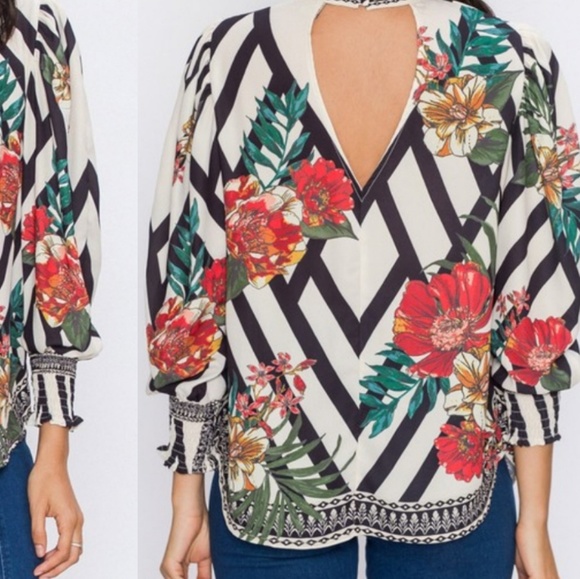 Floral High Neck Top - Picture 2 of 2